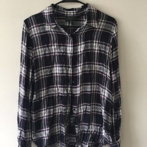 Blue/red/white flannel shirt